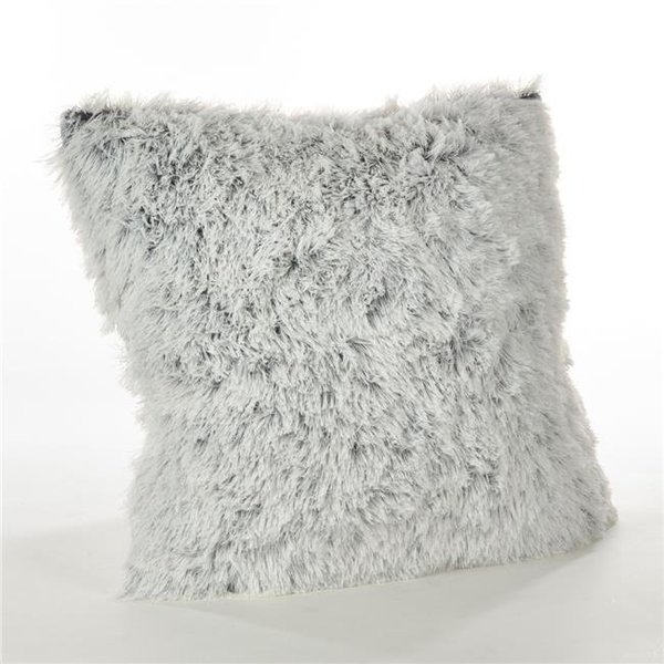 Saro Lifestyle SARO 1593.W18S 18 in. Square Juneau Two-tone Faux Fur Pillow with Down Filled  White 1593.W18S